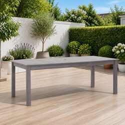 Durable Solid Acacia Wood Garden Table in Grey Wash