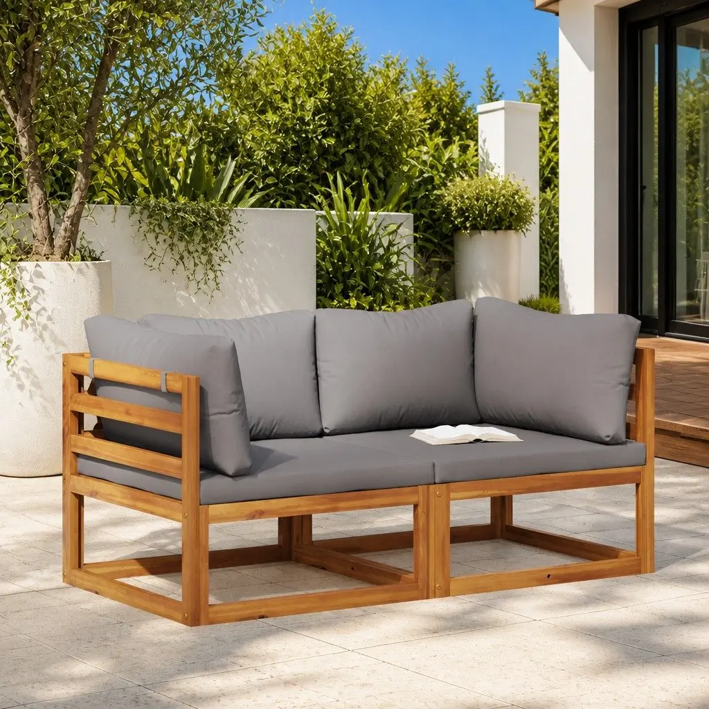 Outdoor Sectional Sofa Corner Lounge Set Grey
