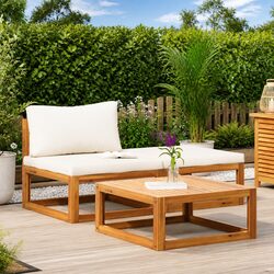 3-Piece Outdoor Sectional Sofa Set with Coffee Table