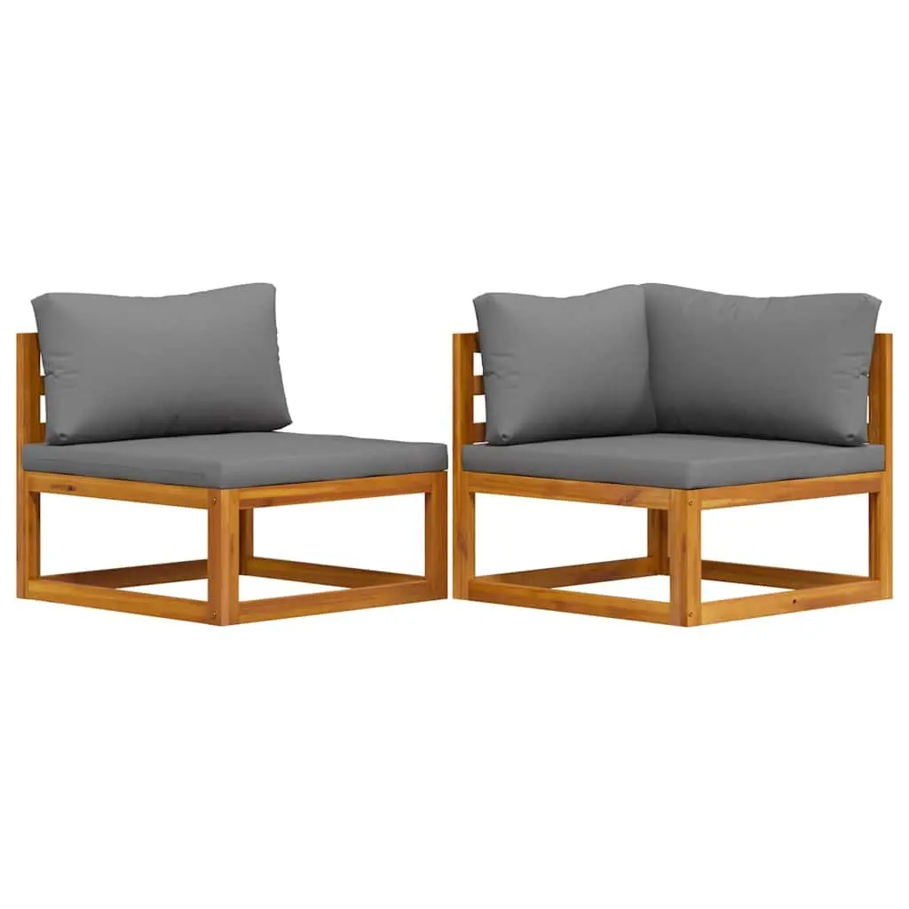2 Piece Outdoor Sectional Sofa Set in Grey
