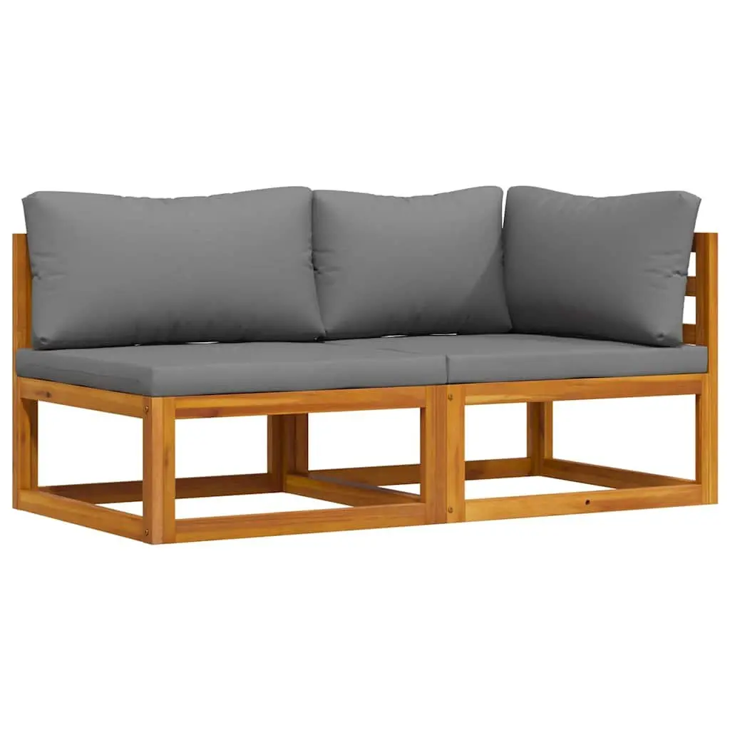 2 Piece Outdoor Sectional Sofa Set in Grey
