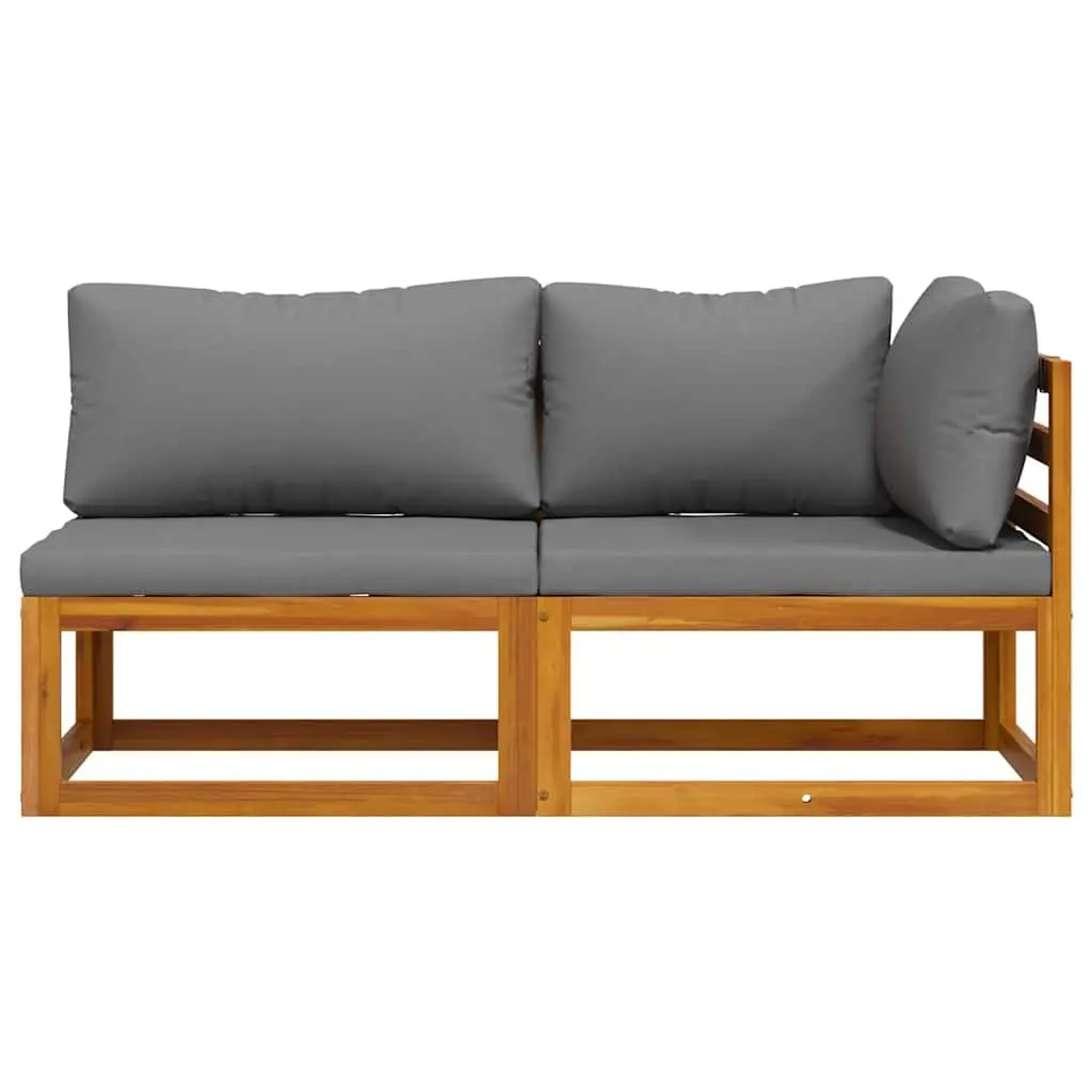 2 Piece Outdoor Sectional Sofa Set in Grey