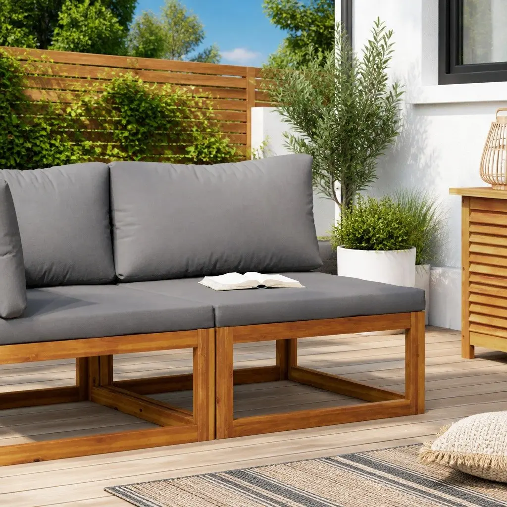 Acacia Wood Middle Sofa Module for Outdoor Comfort