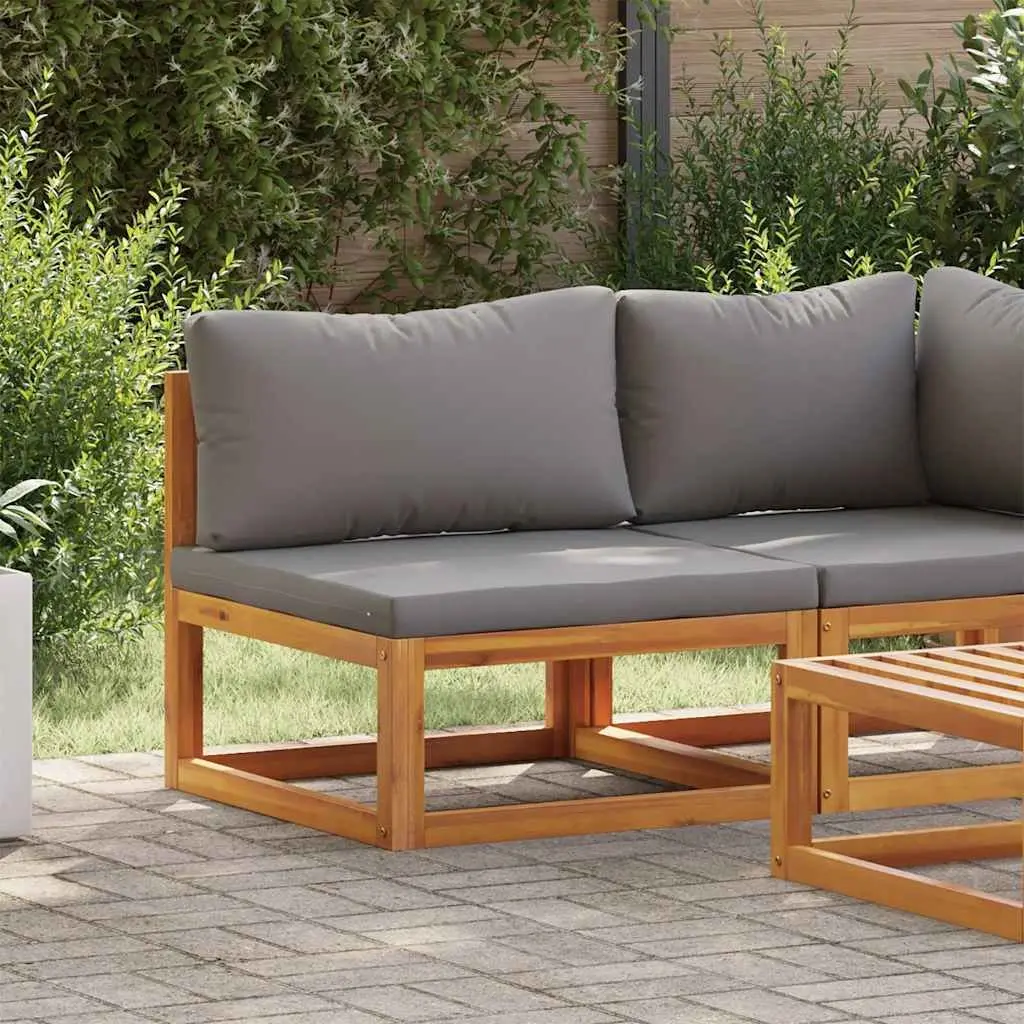 Acacia Wood Middle Sofa Module for Outdoor Comfort