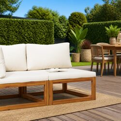Durable Outdoor Sectional Middle Sofa with Padded Cushions