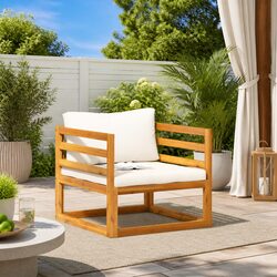 Durable Outdoor Garden Chair with Cream Cushions