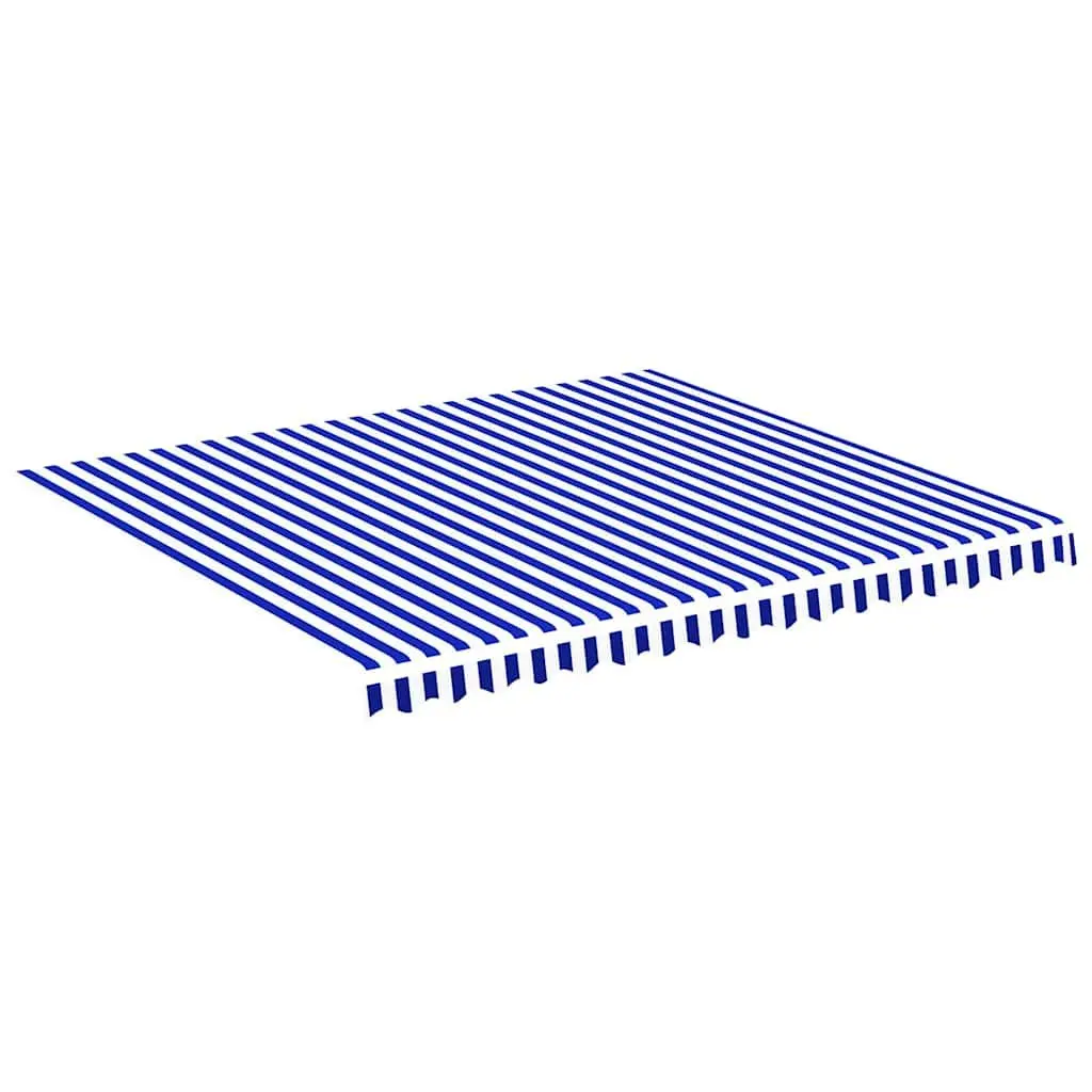 Blue and White Awning Replacement Fabric 4x3.5m