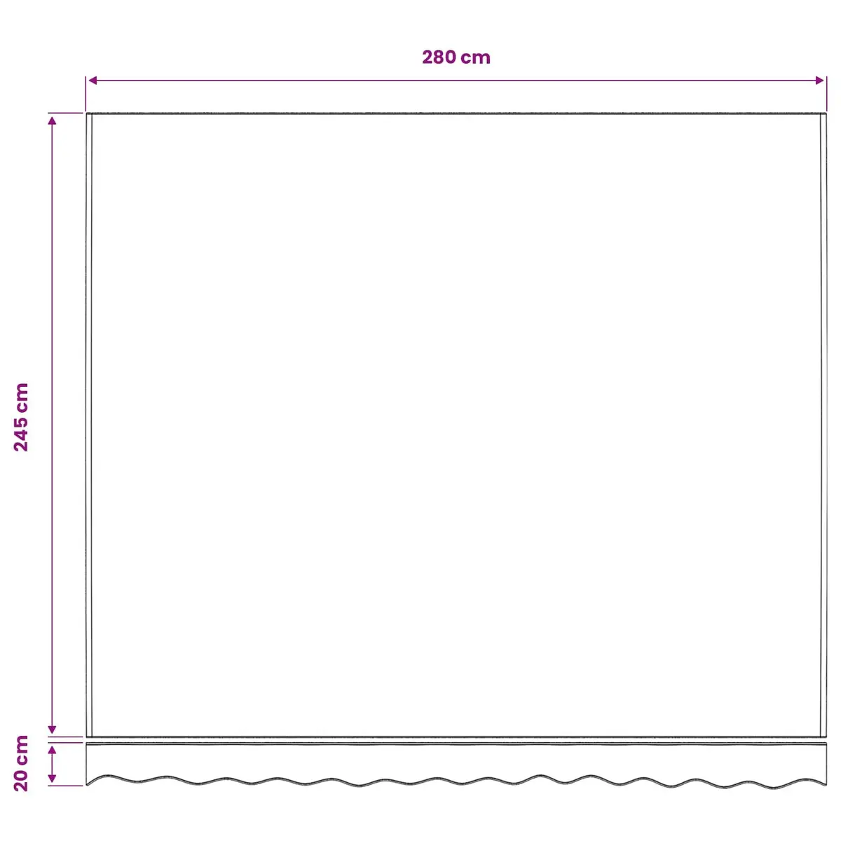 Anthracite White Awning Replacement Fabric 3x2.5m