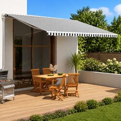 Durable Awning Replacement Fabric Anthracite White 5x3m
