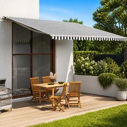 Durable Anthracite White Awning Replacement Fabric 5x3.5m