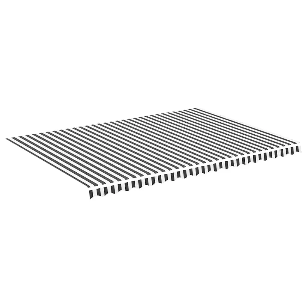 Anthracite White Awning Replacement Fabric 5x3.5m