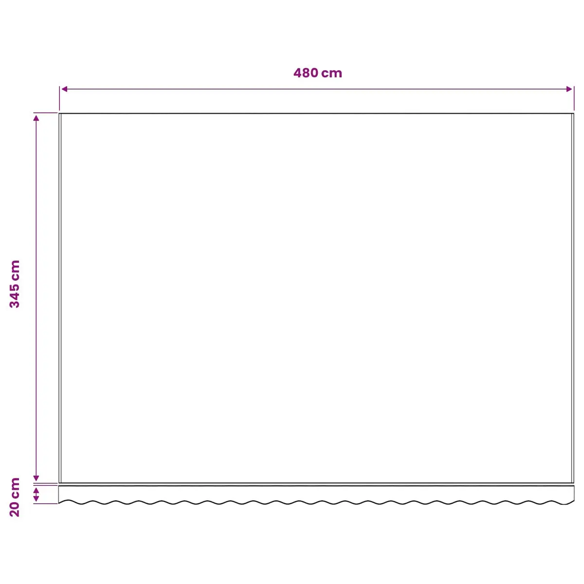 Anthracite White Awning Replacement Fabric 5x3.5m