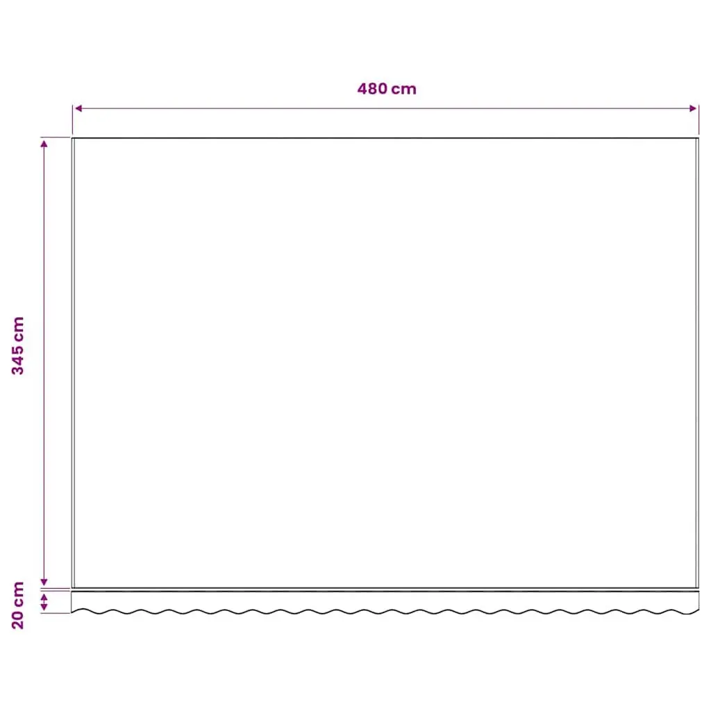 Anthracite White Awning Replacement Fabric 5x3.5m