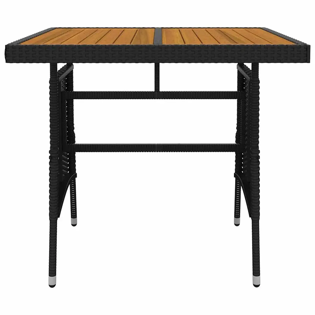 5 Piece Patio Furniture Set Steel Frame Black PE Rattan Dining Table and Chairs