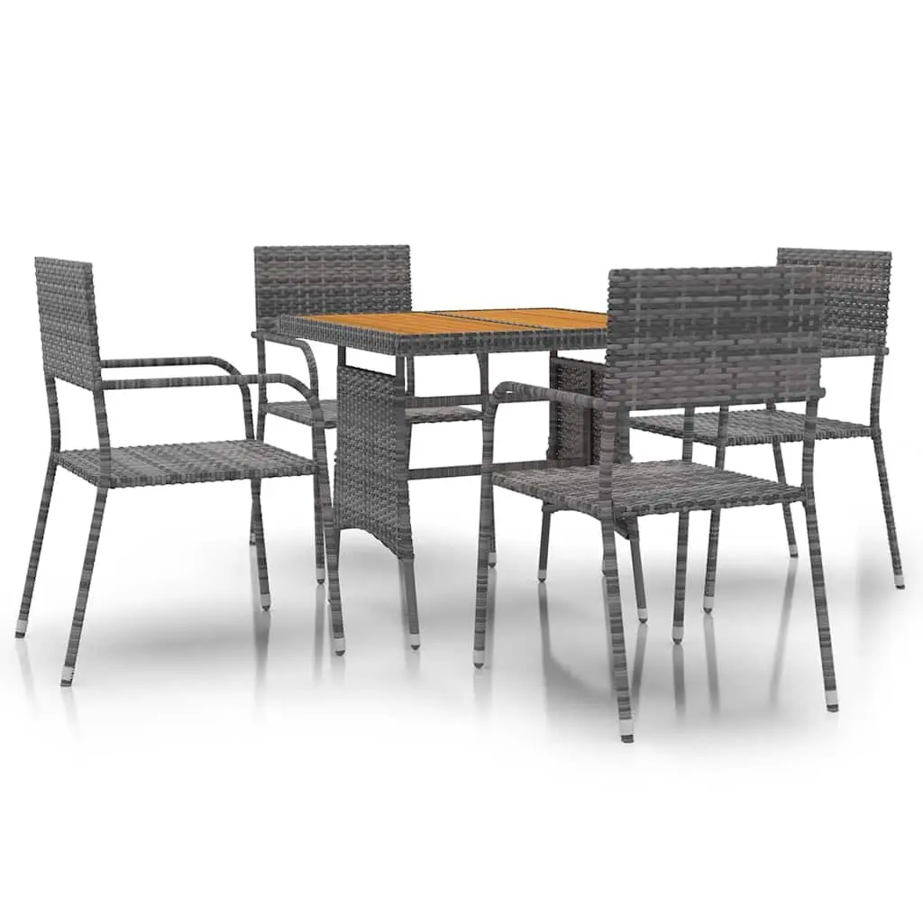 5-Piece Grey Outdoor Dining Set for Patios