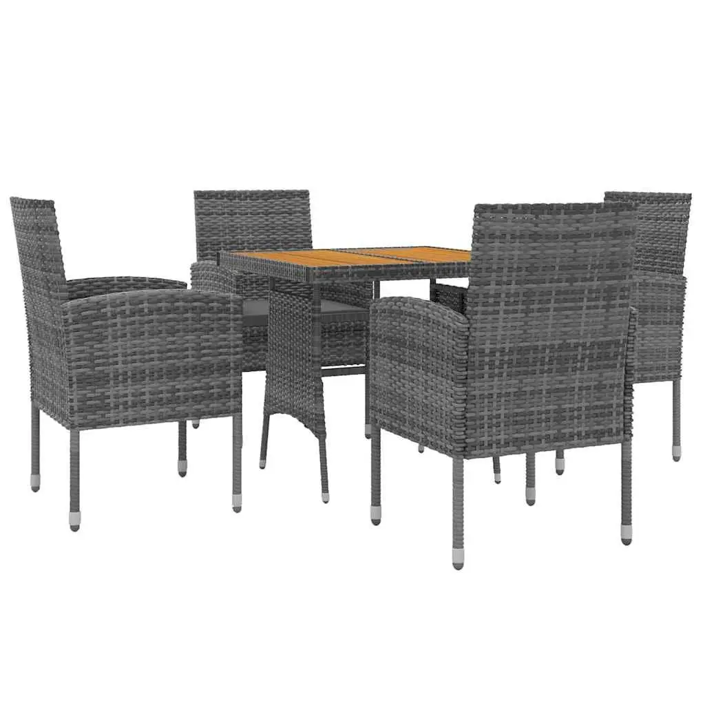 5 Piece Outdoor Dining Set with Grey Chairs
