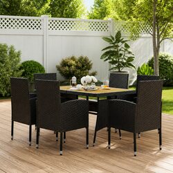 7 Piece Patio Dining Set with Sturdy Steel Frame