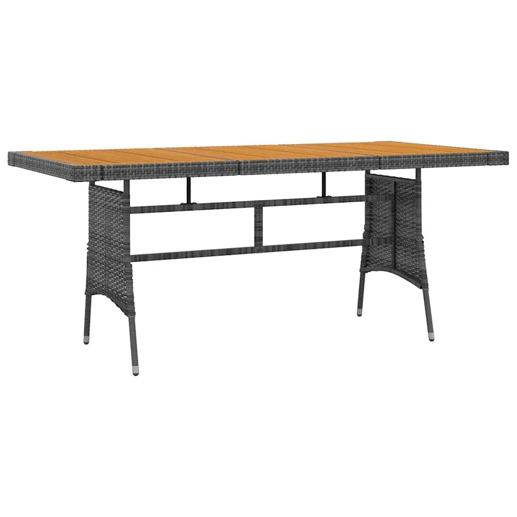 Outdoor Dining Set PE Rattan Steel Grey 9 Piece Patio Garden Furniture Table Chairs