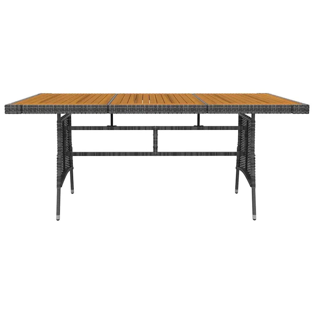 Outdoor Dining Set PE Rattan Steel Grey 9 Piece Patio Garden Furniture Table Chairs