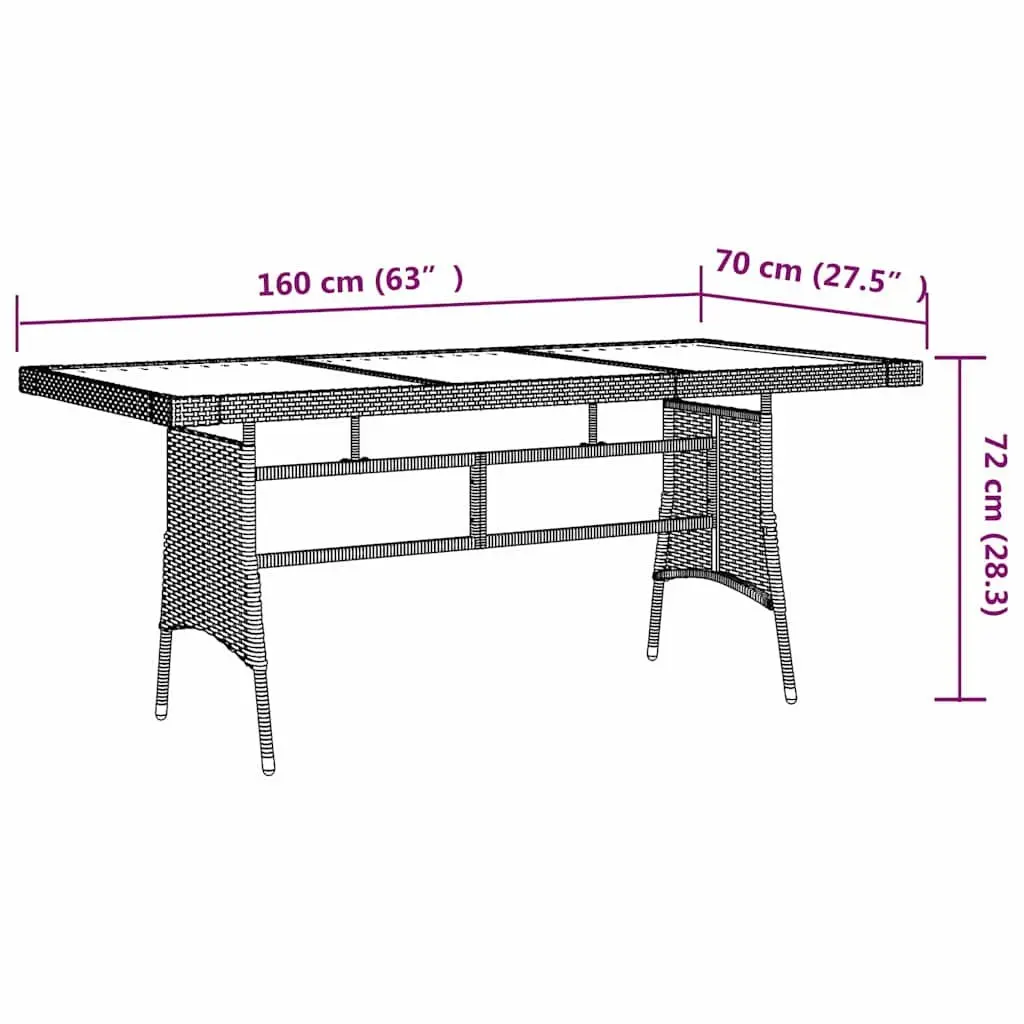 9 Piece Outdoor Dining Set with Rattan Frame