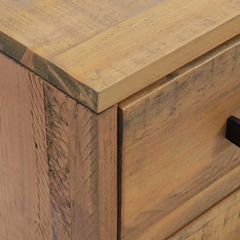 Solid Pine Wood Nightstand with 3 Drawers