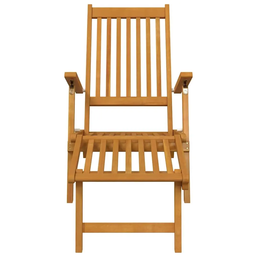 Outdoor Deck Chair with Footrest and Table