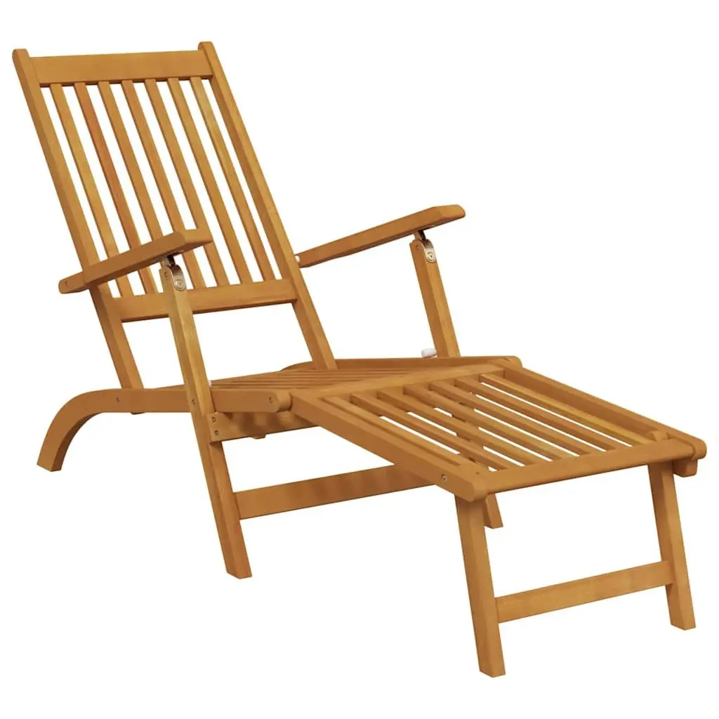 Outdoor Deck Chair with Footrest and Table