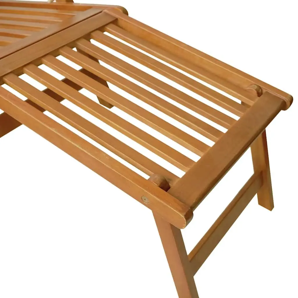 Outdoor Deck Chair with Footrest and Table
