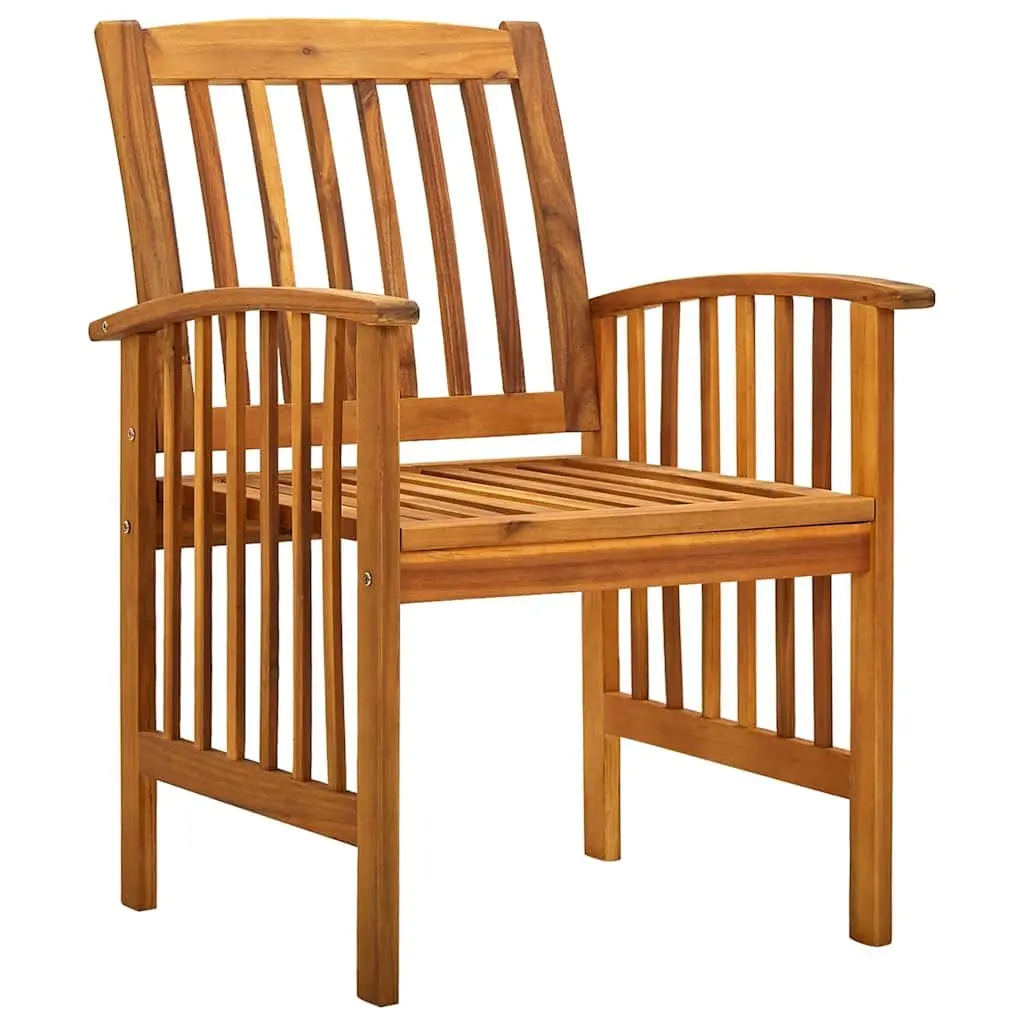 Outdoor Dining Chairs Solid Wood Grey 4 Piece Set with Cushions