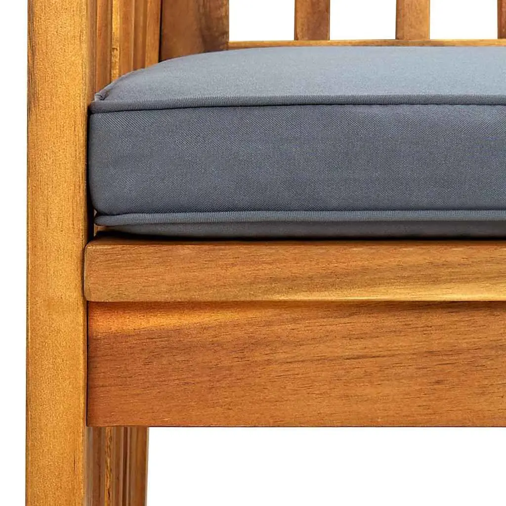 Outdoor Dining Chairs Solid Wood Grey 4 Piece Set with Cushions
