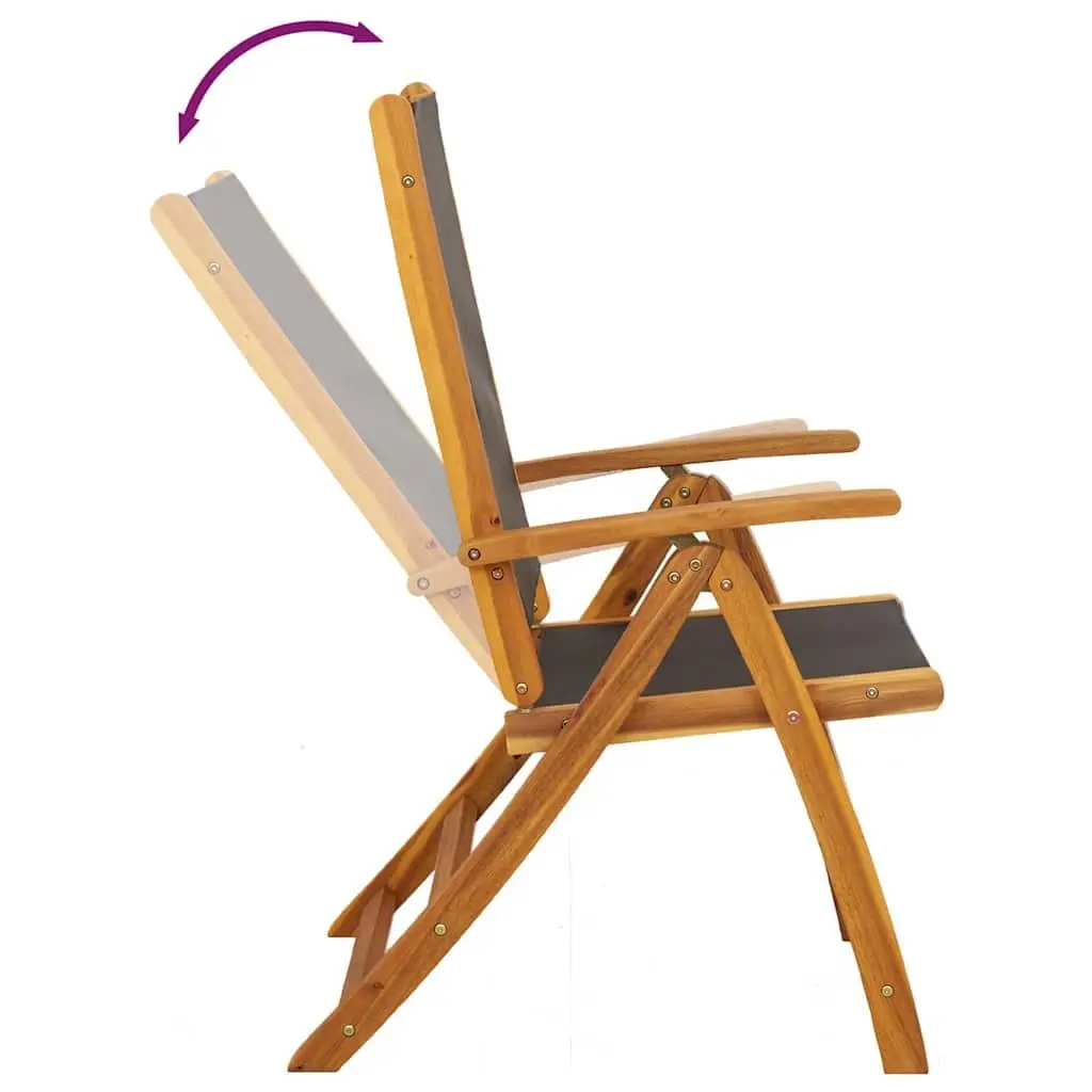 Folding Garden Chairs Set Acacia Wood 6 Piece Brown