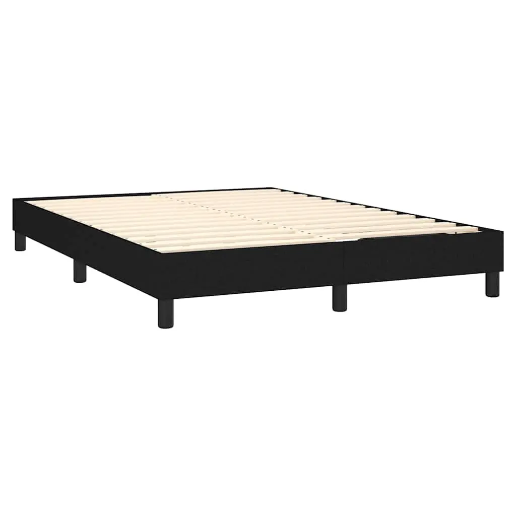 Black Fabric Queen Box Spring Bed Frame