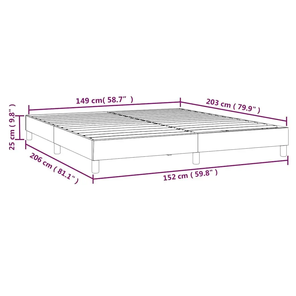 Black Fabric Queen Box Spring Bed Frame