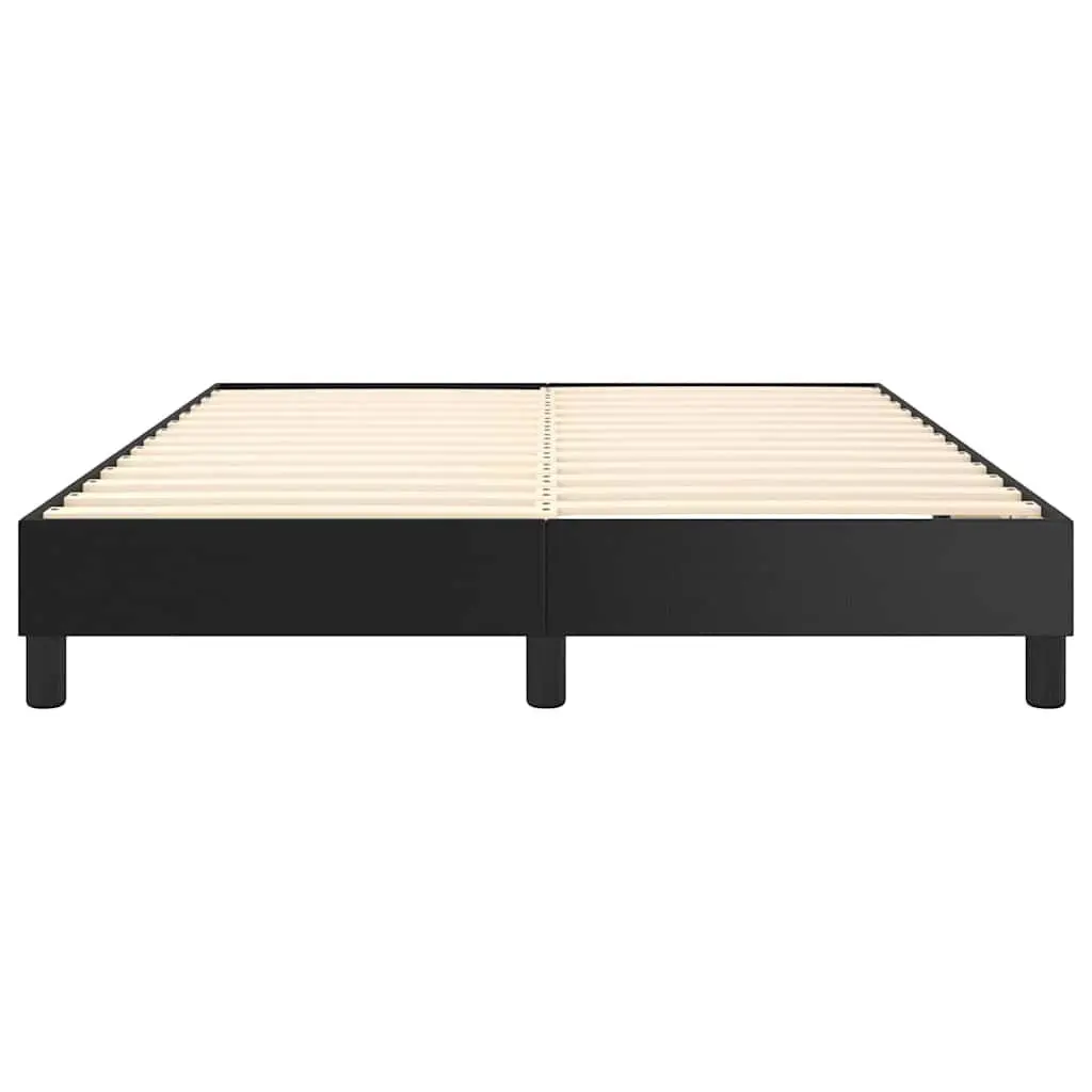 Double Black Faux Leather Box Spring Bed Frame