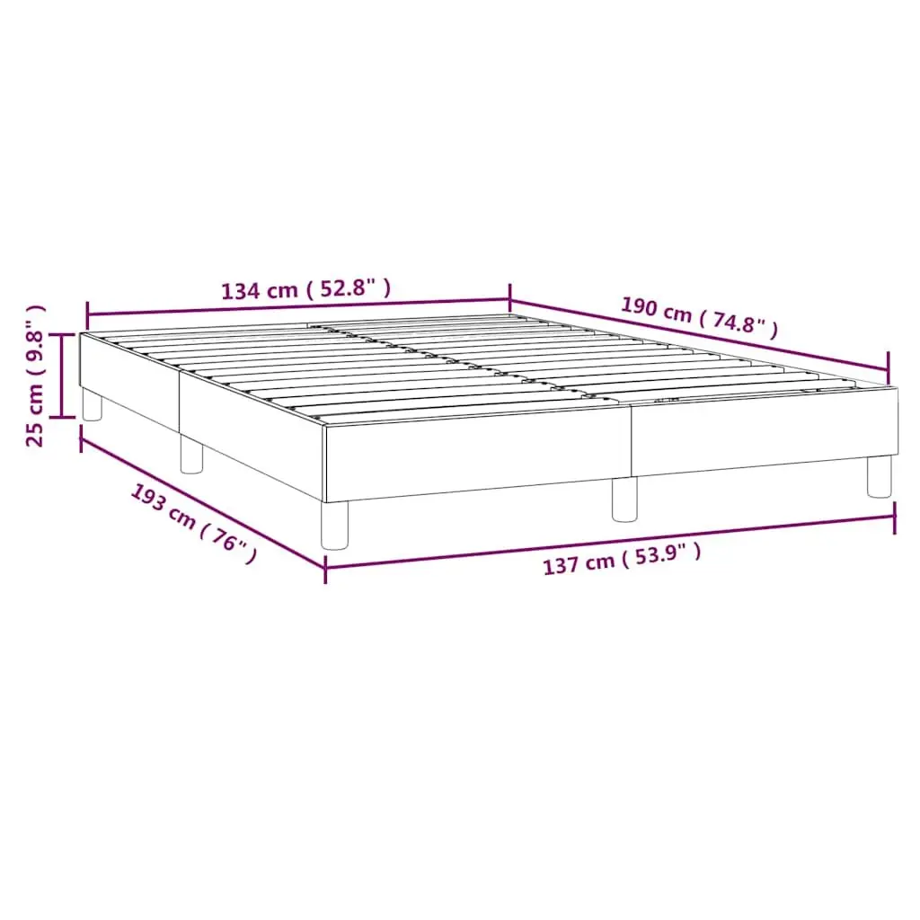 Double Black Faux Leather Box Spring Bed Frame