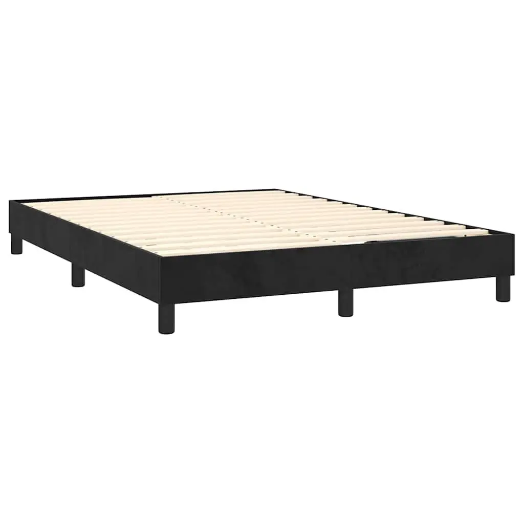 Black Velvet Queen Box Spring Bed Frame for Comfort