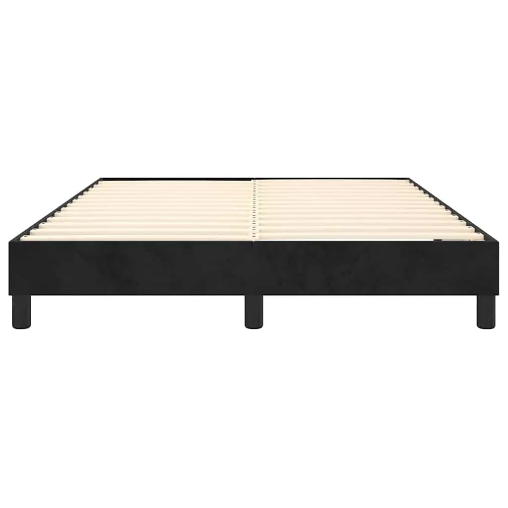 Black Velvet Queen Box Spring Bed Frame for Comfort