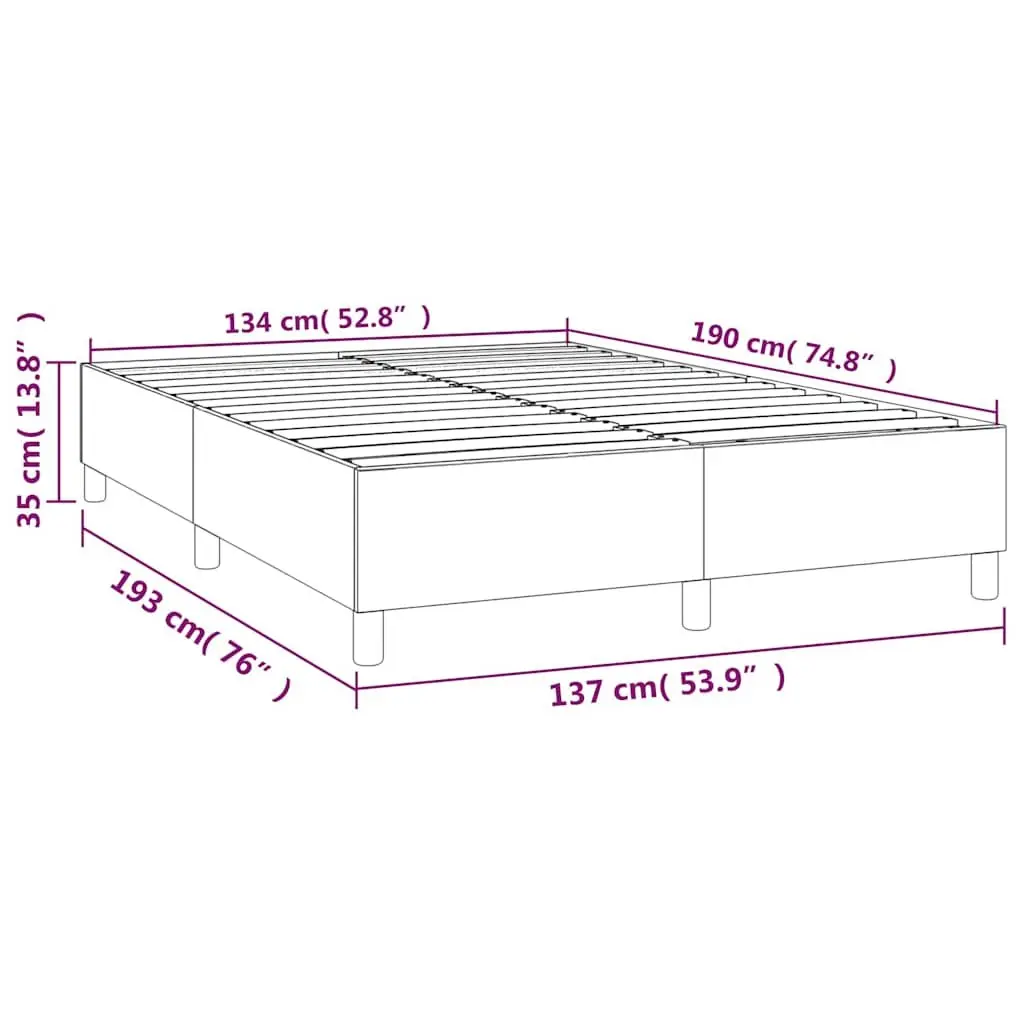 Box Spring Bed Frame Dark Grey Fabric Bedroom Bed with Plywood Slats