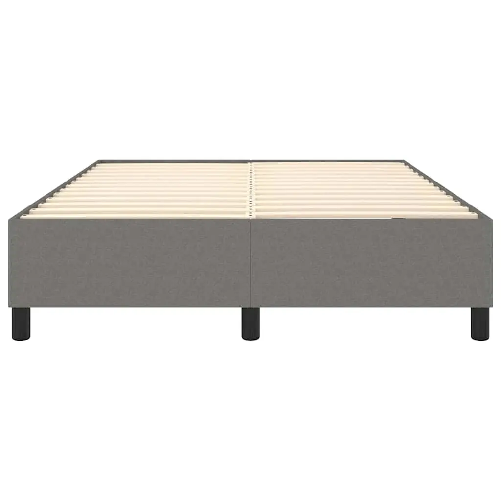 Queen Size Grey Fabric Box Spring Bed Frame