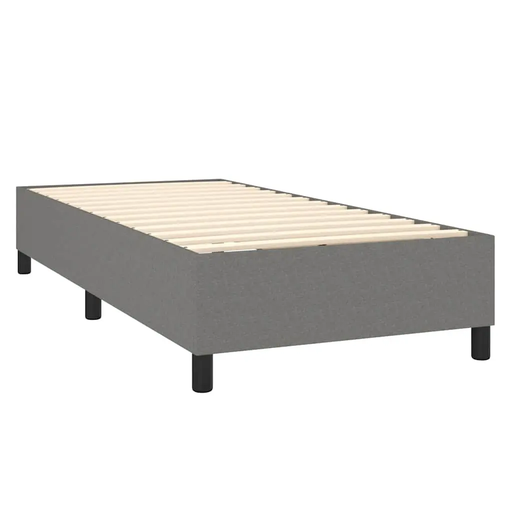 King Single Grey Fabric Box Spring Bed Frame with Support