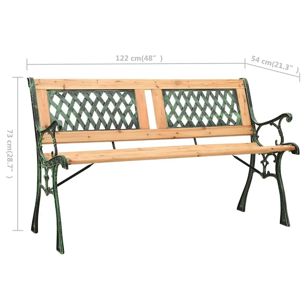 Garden Bench 122cm with Cast Iron and Wood