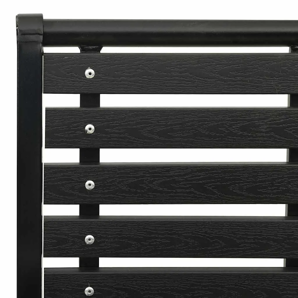 Steel WPC Outdoor Chairs 2 pcs Stackable Patio Seating