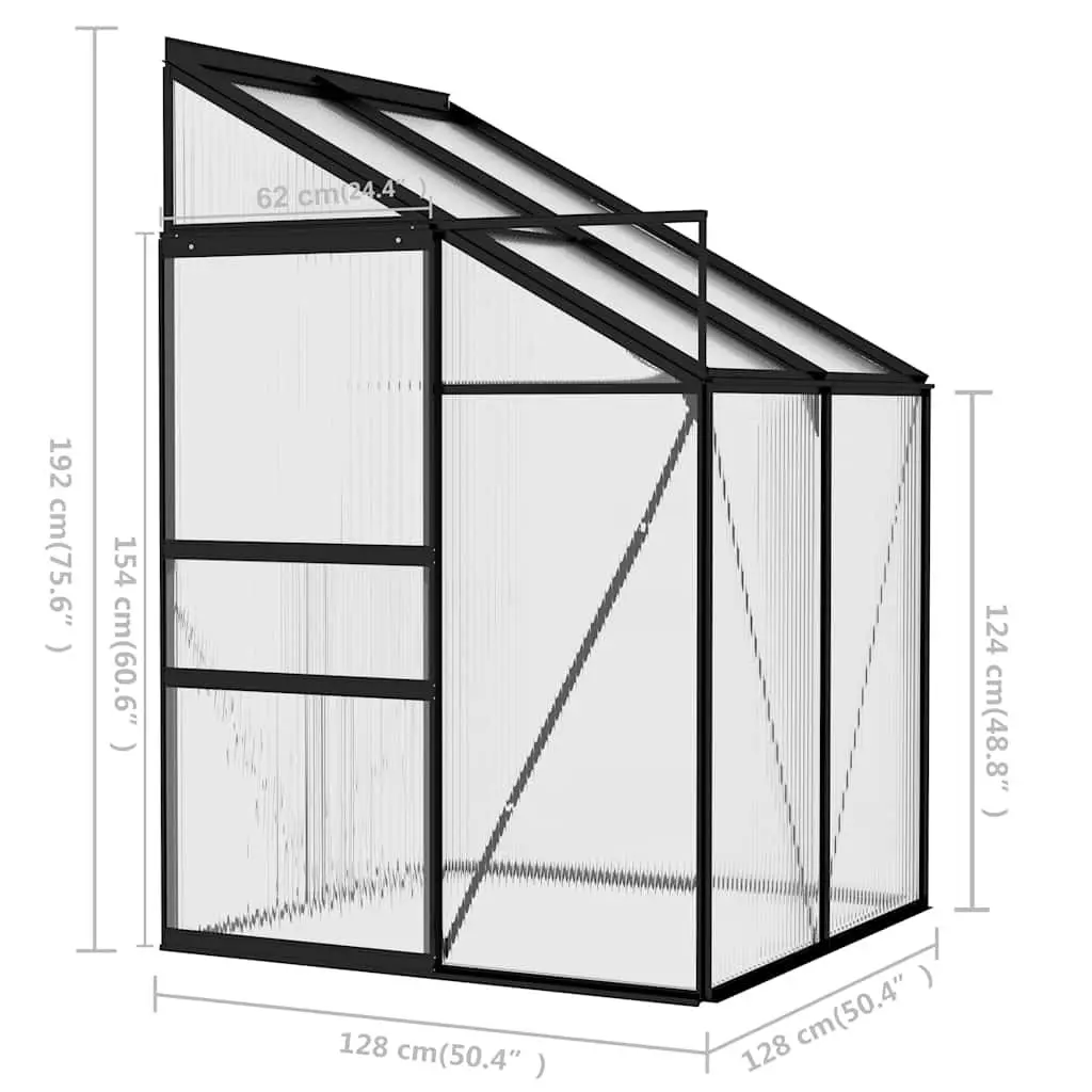 Anthracite Aluminium Frame Greenhouse for Plants