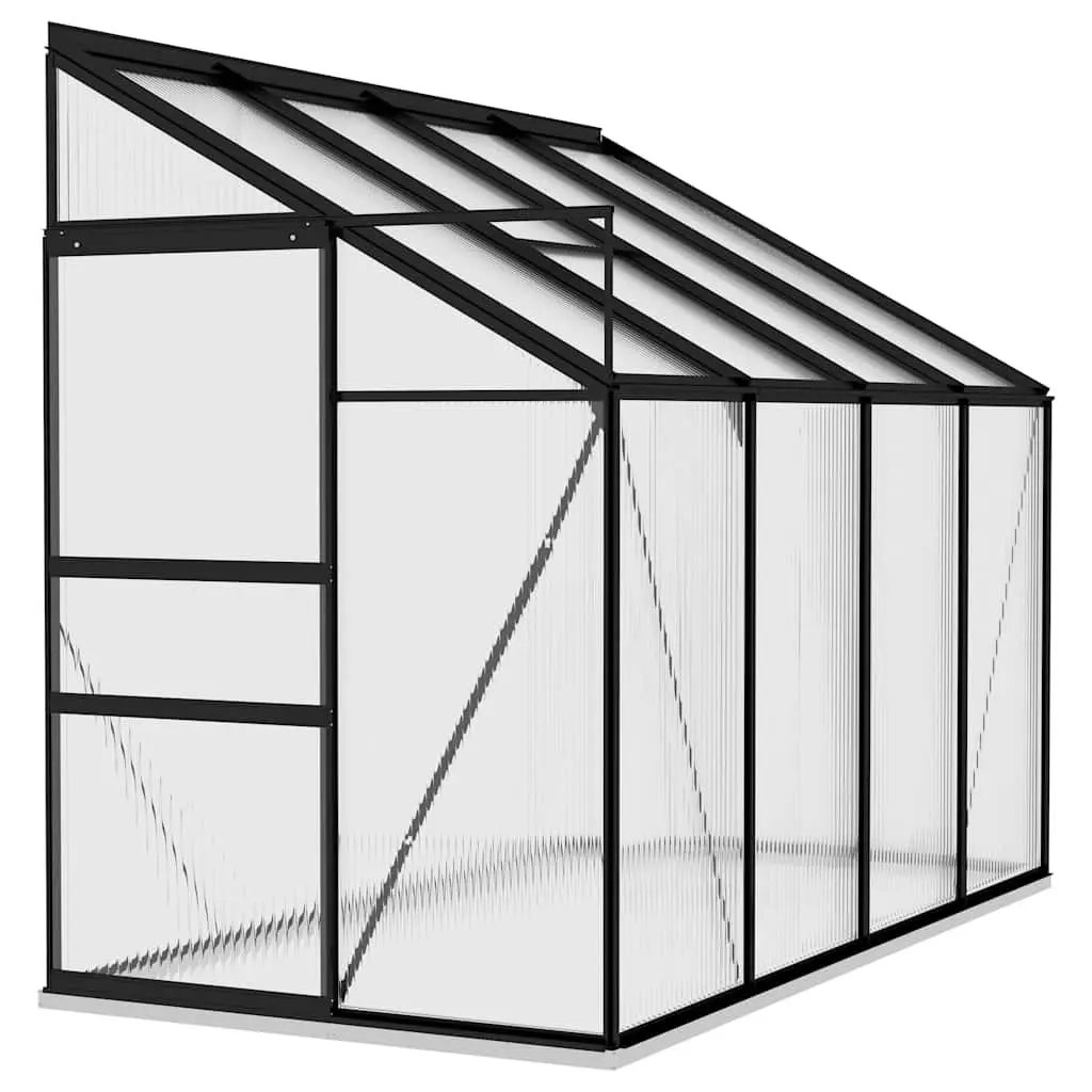 Greenhouse Aluminium Anthracite 5.24 m³ 3.17 m² Garden Plant Shelter PC Board Roof Vent