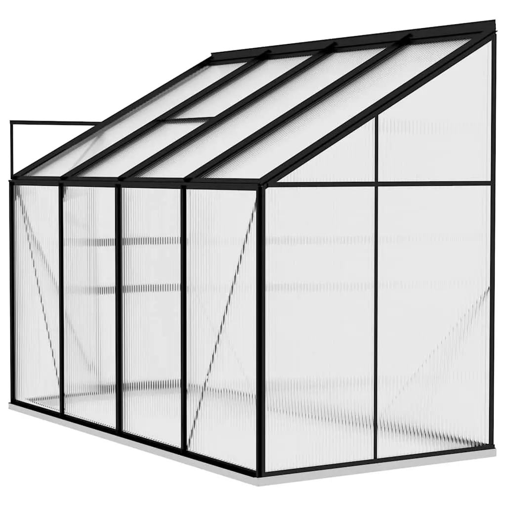 Greenhouse Aluminium Anthracite 5.24 m³ 3.17 m² Garden Plant Shelter PC Board Roof Vent