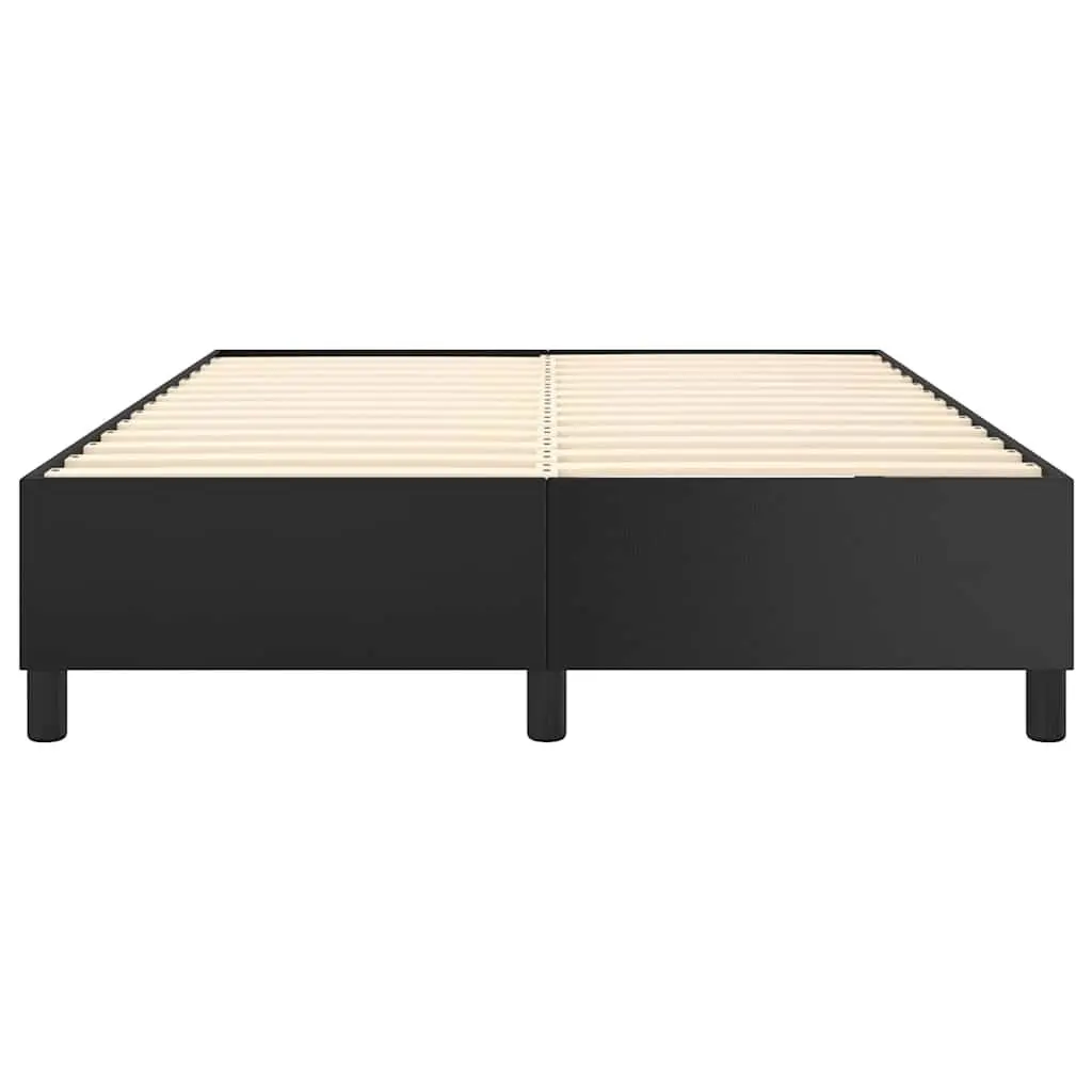 Queen Black Faux Leather Box Spring Bed Frame