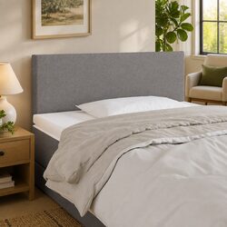 Durable LED Headboard 100cm Dark Grey Fabric Adjustable