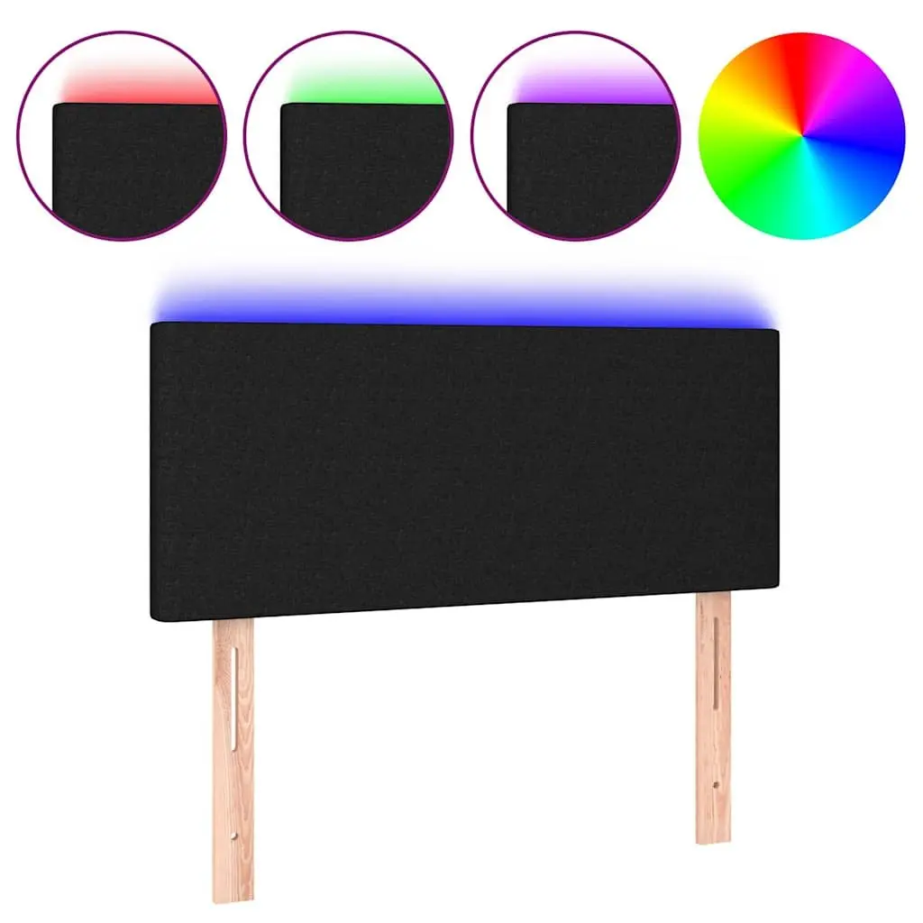 Adjustable LED Headboard 100cm Black Fabric for Modern Bedrooms