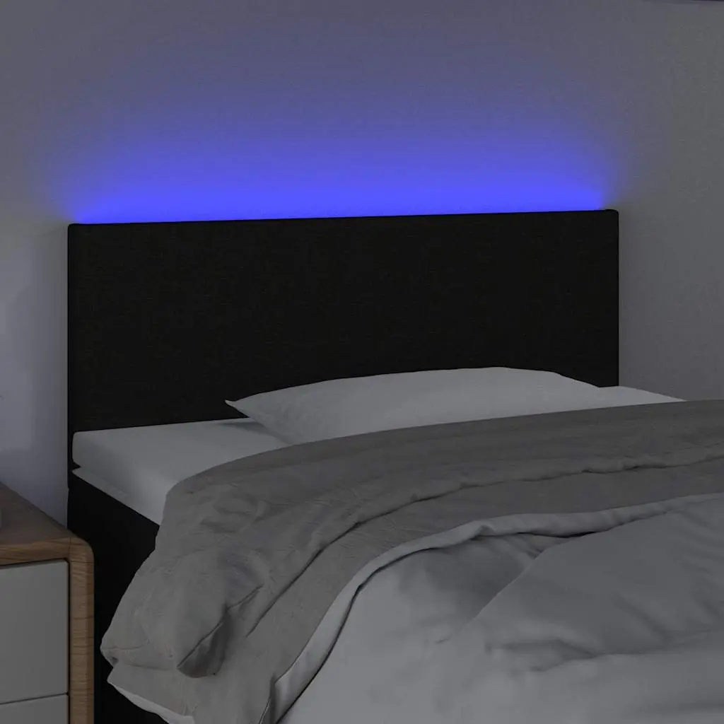 Adjustable LED Headboard 100cm Black Fabric for Modern Bedrooms