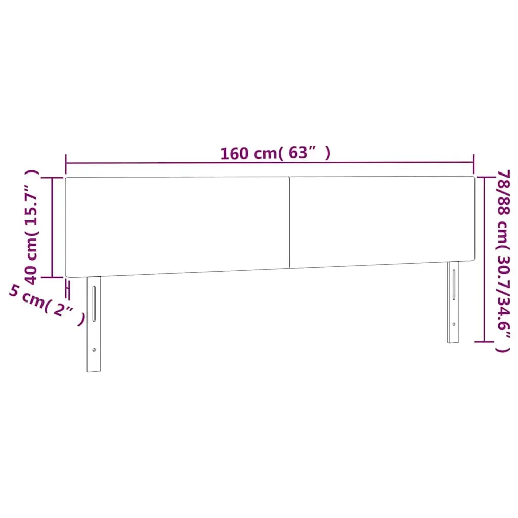 LED Headboard 160 cm Black Fabric Adjustable